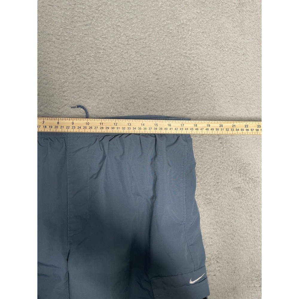 Vintage Y2K Nike Cargo Swimming Trunk Shorts Mens Large Light Blue Corner Swoosh - Picture 9 of 10